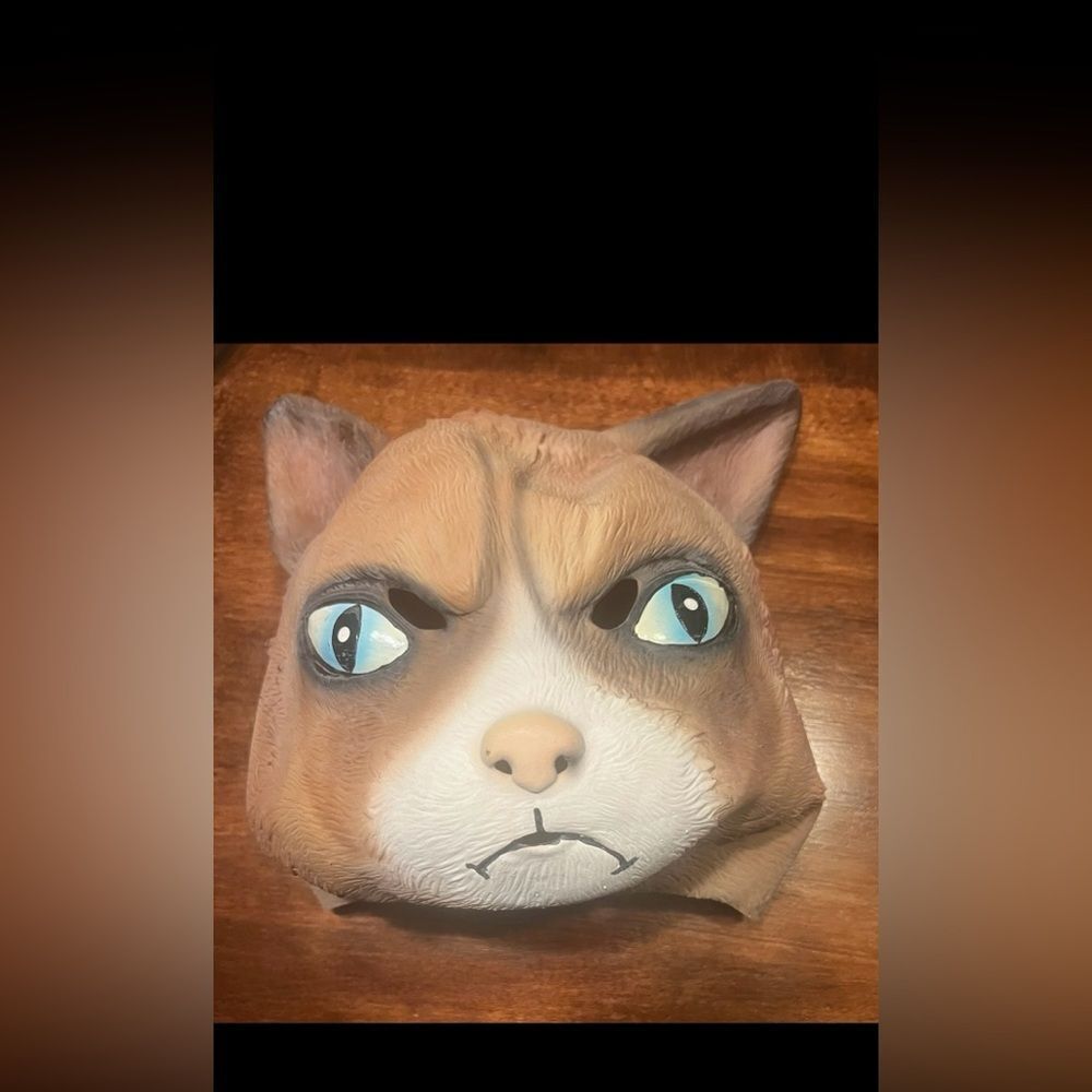 Full Head ANGRY CAT HEADPIECE MASK Rubber GRUMPY Costume  KITTEN Mad Kitty